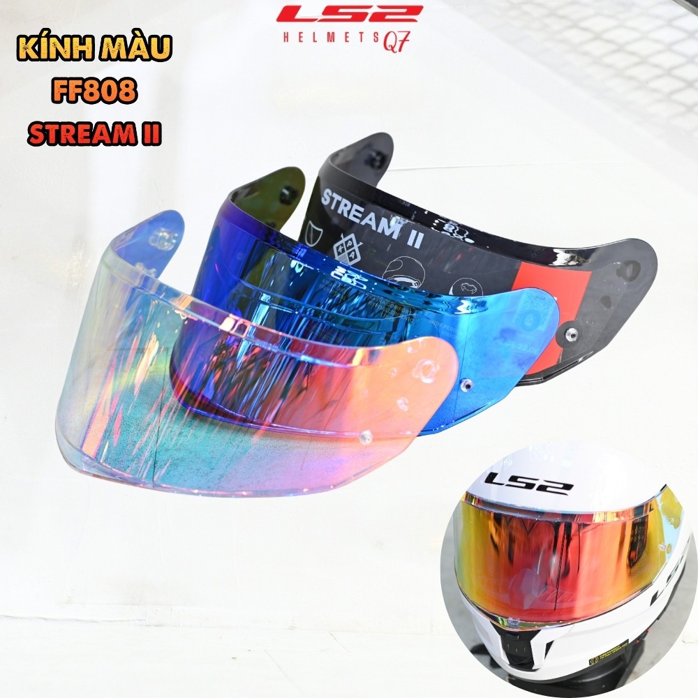 Kính Màu Gắn Mũ LS2 FF808 Stream II (Chỉ kính không mũ) Có kính Revo đi ngày đêm