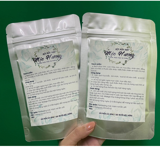 Bột rửa mặt thảo mộc thiên nhiên handmade gói 100G