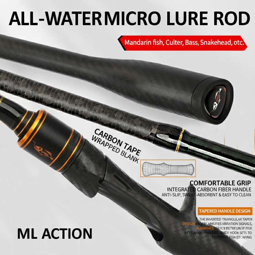 Cần Lure Carbon Luya siêu cứng Máy Đứng/Ngang –carbon Xoắn