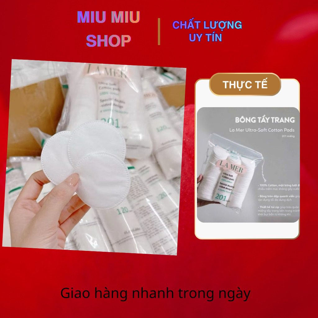 Bông Tẩy Trang Lamer 201 Miếng 100% Cotton, Bông Tẩy Trang Lamer 120 Miếng, Lamer 60 Miếng
