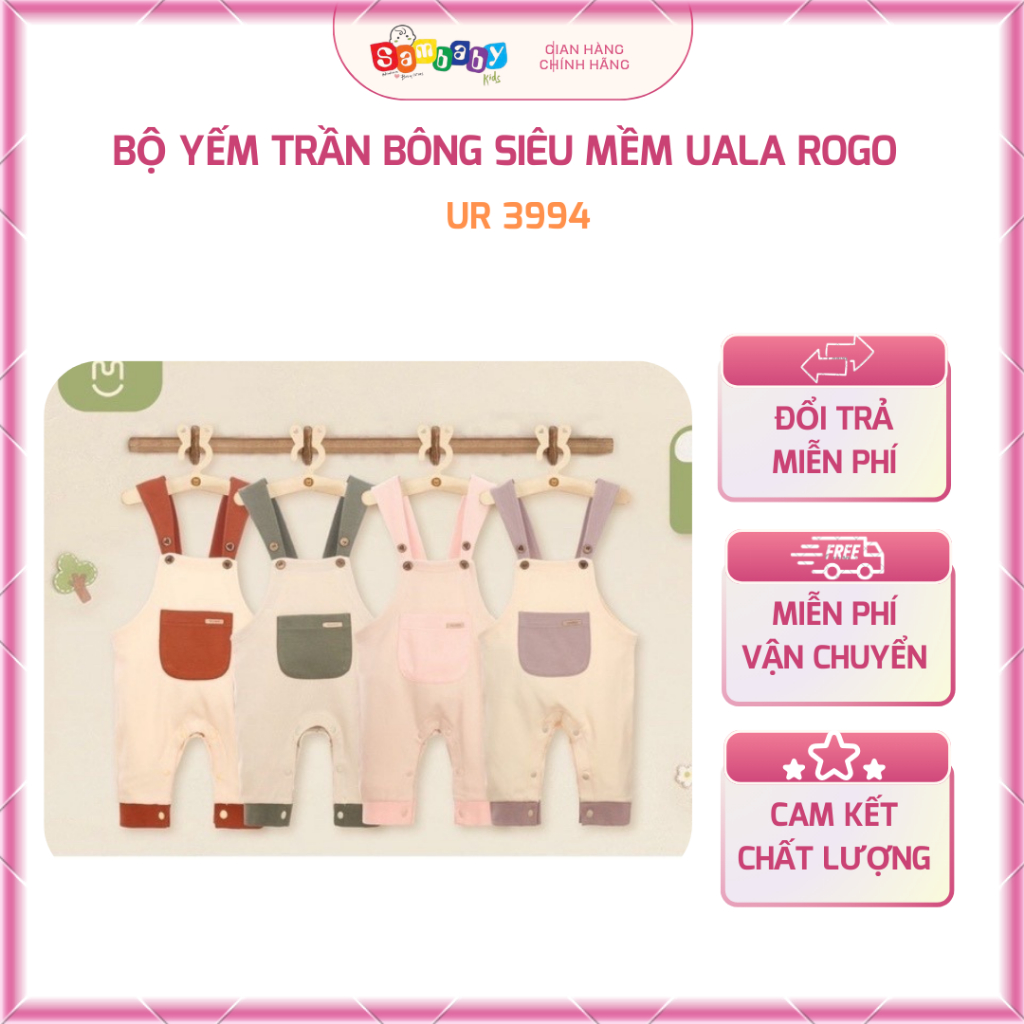 Bộ Yếm trần bông siêu mềm cho bé Uala Rogo UR 3994