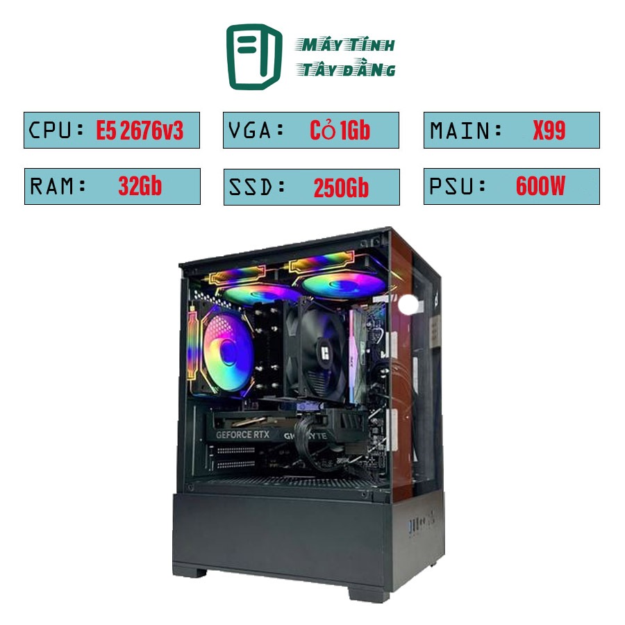 PC GAMING CPU Intel Xeon E5 2676 V3 RAM 32GB SSD 256GB VGA RX 550 4GB