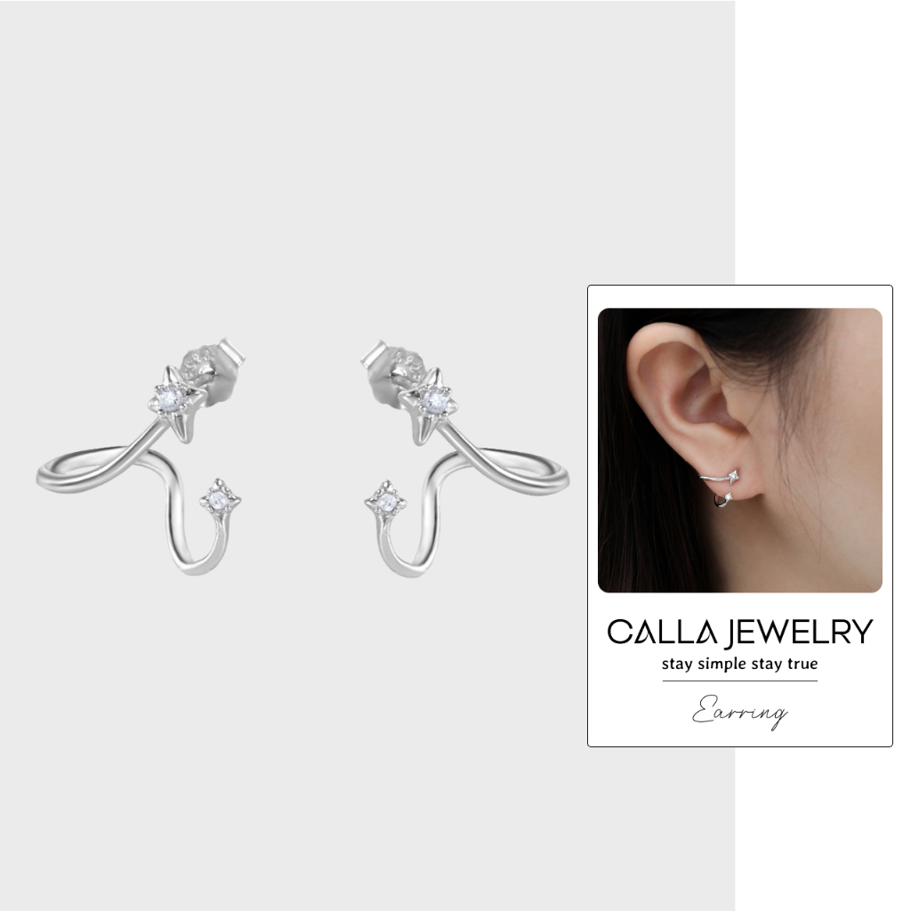 Star Trail Earrings | Khuyên tai bông tai bạc vệt sao Calla Jewelry l E135