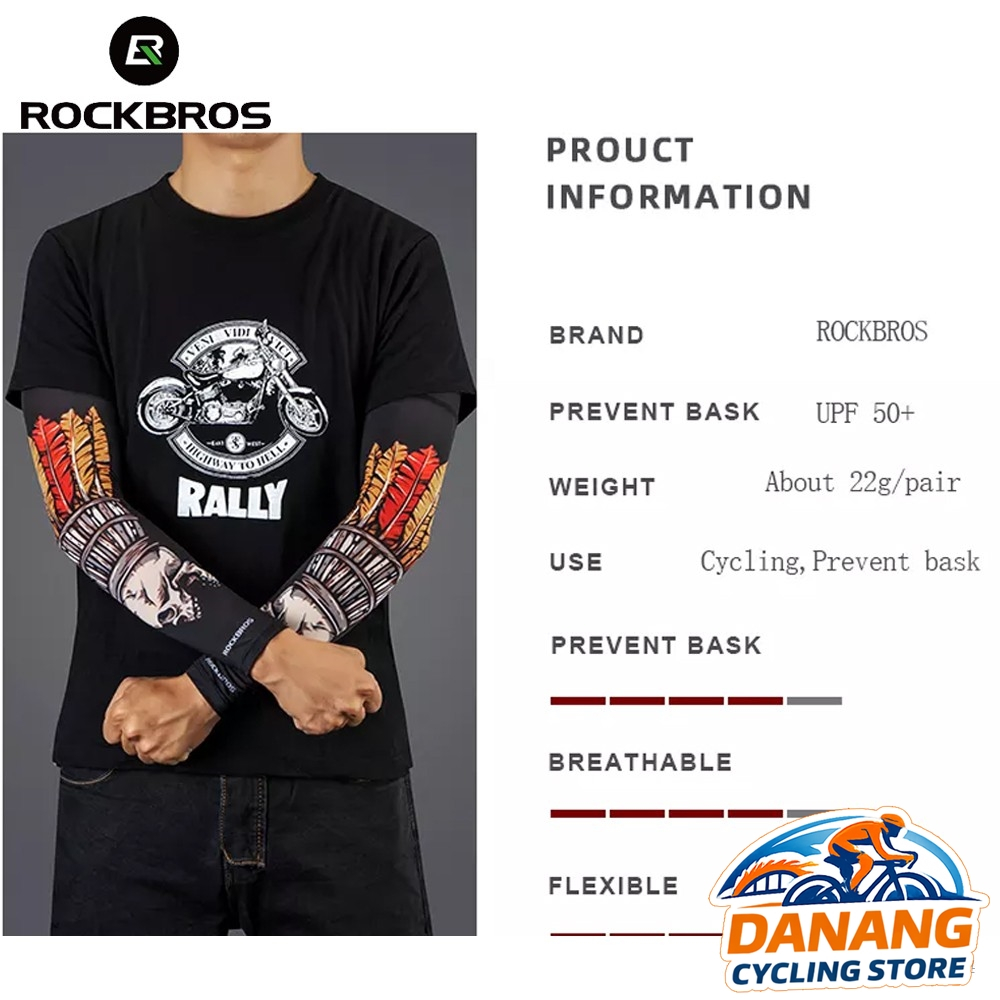 Ống Tay Chống Nắng Xe Đạp ROCKBROS XT045 – Co Giãn, Thoáng Khí