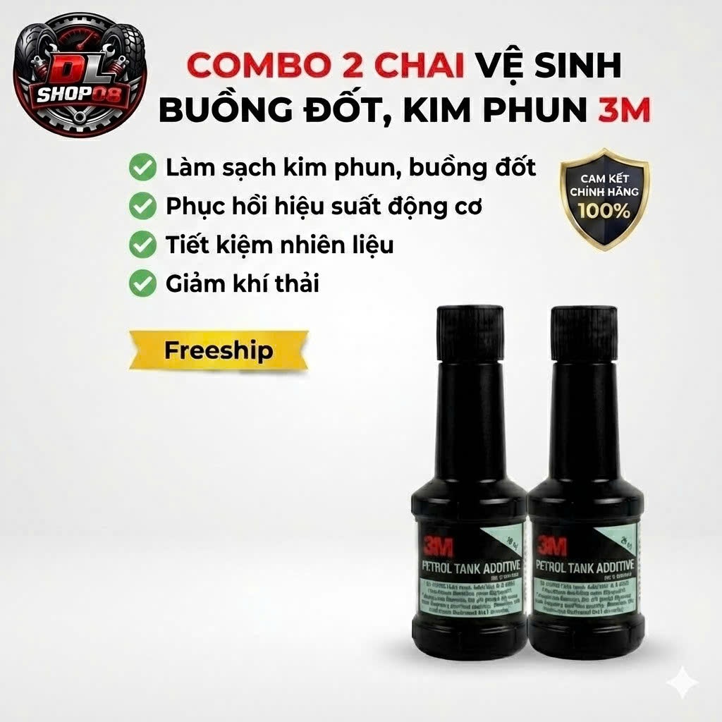 Combo 2 Chai Dung Dịch Vệ Sinh Buồng Đốt 3M Xe Máy – Làm Sạch Kim Phun, Phục Hồi Công Suất