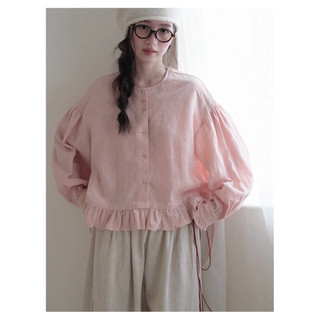 𝗠𝗼𝗹𝗹𝘆 𝗟𝗶𝗻𝗲𝗻 -|BEELY|- Áo Linen tay dài xếp li rút