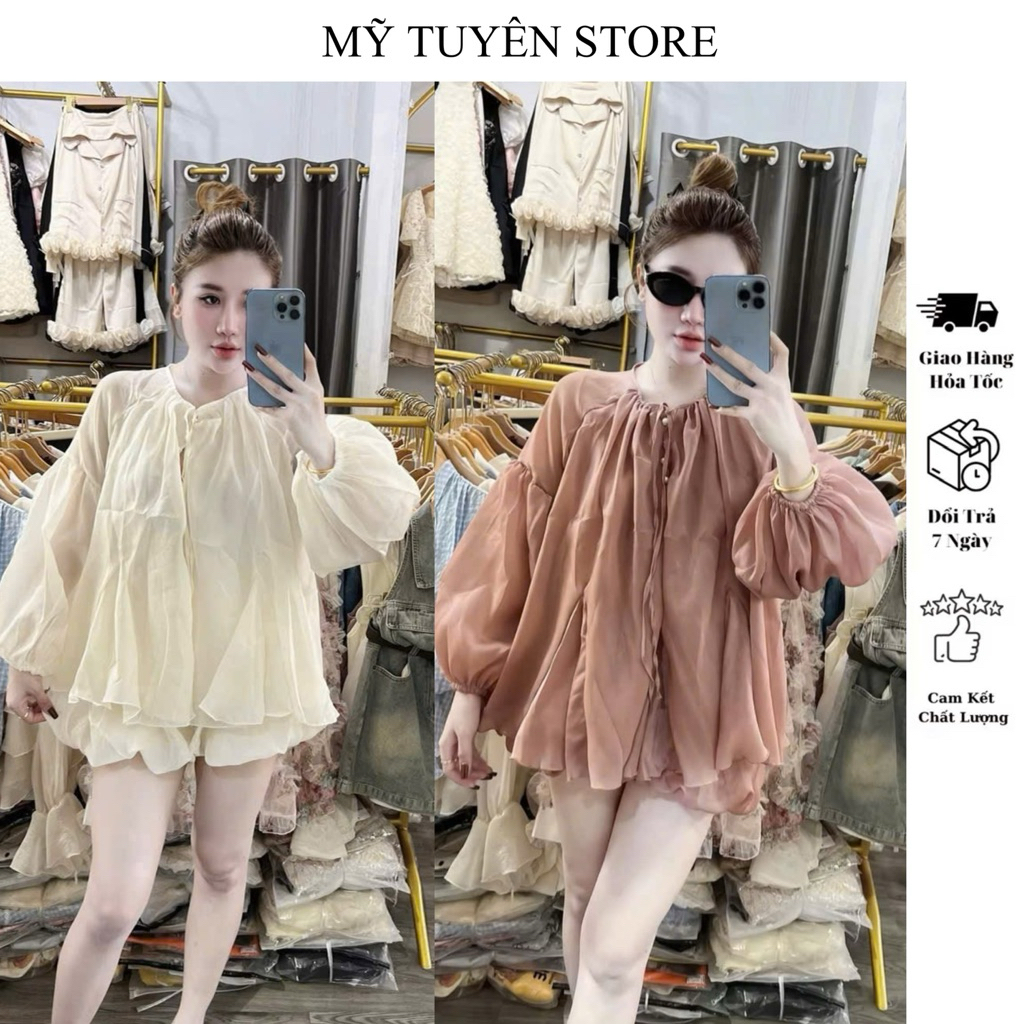 MTS01 - Set Tơ Tay Bí Hot 3 Màu Như Hình Chất Tơ Ánh Kim Như Mẫu