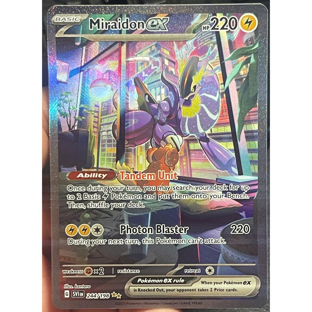 [KW2 Pokemon] [EN] Thẻ Miraidon ex - 244/198 - Special Illustration Rare