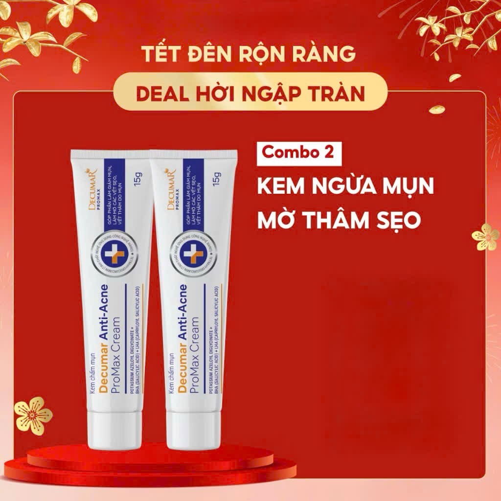 Combo 2 Kem Chấm Giảm Mụn Giảm Sưng Viêm, Mờ Thâm Sẹo Decumar ProMax 15g