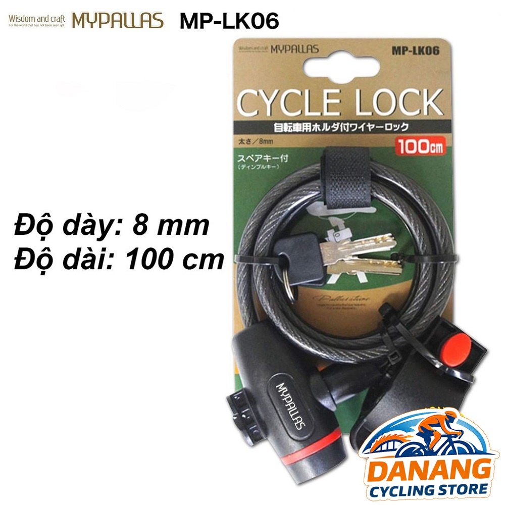 Dây Khóa Xe Đạp MYPALLAS MP-LK06 – Khóa Cáp Chìa An Toàn, Chống Trộm