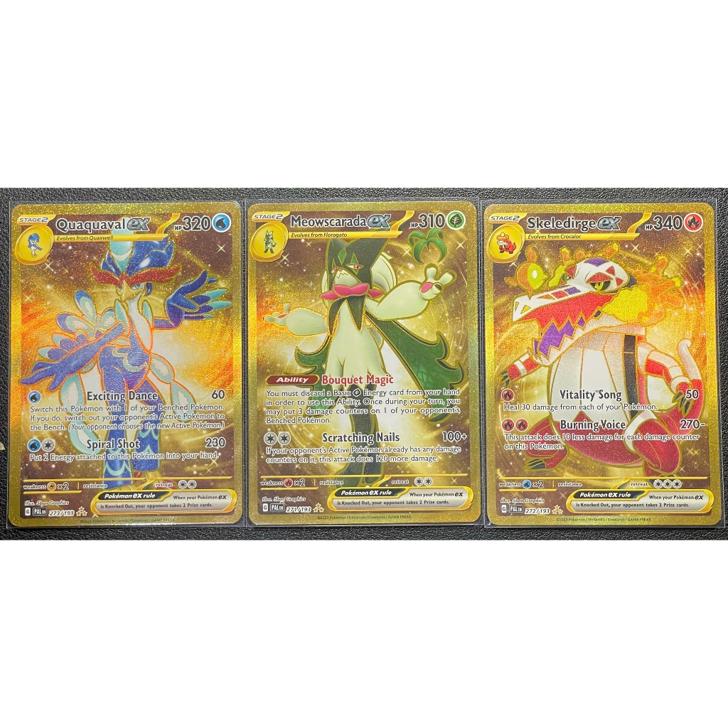 [KW2 Pokemon] [EN] Combo 3 Thẻ Quaquaval ex 273/193, Meowscarada ex 271/193, Skeledirge ex 272/193 -