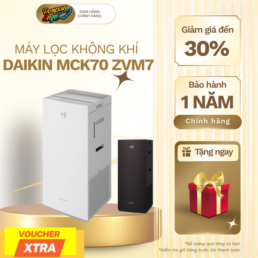 [Chính hãng] Máy lọc không khí và tạo ẩm cho phòng 48m Daikin MCK70ZVM7 82W Công nghệ Streamer lọc b