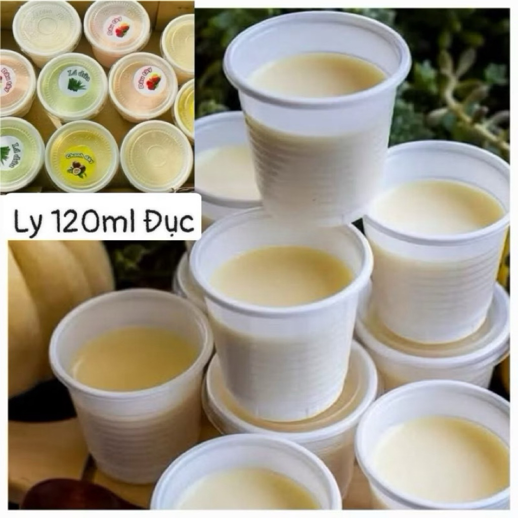 Thùng ly 411 trắng sữa (ly 120ml) đổ rau câu tàu hủ flan..