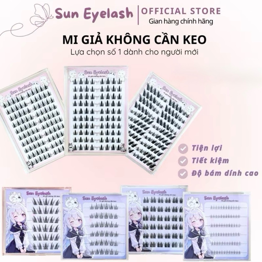 [99k/3 Hộp] Mi sẵn keo Sun Eyelash (10 hàng)