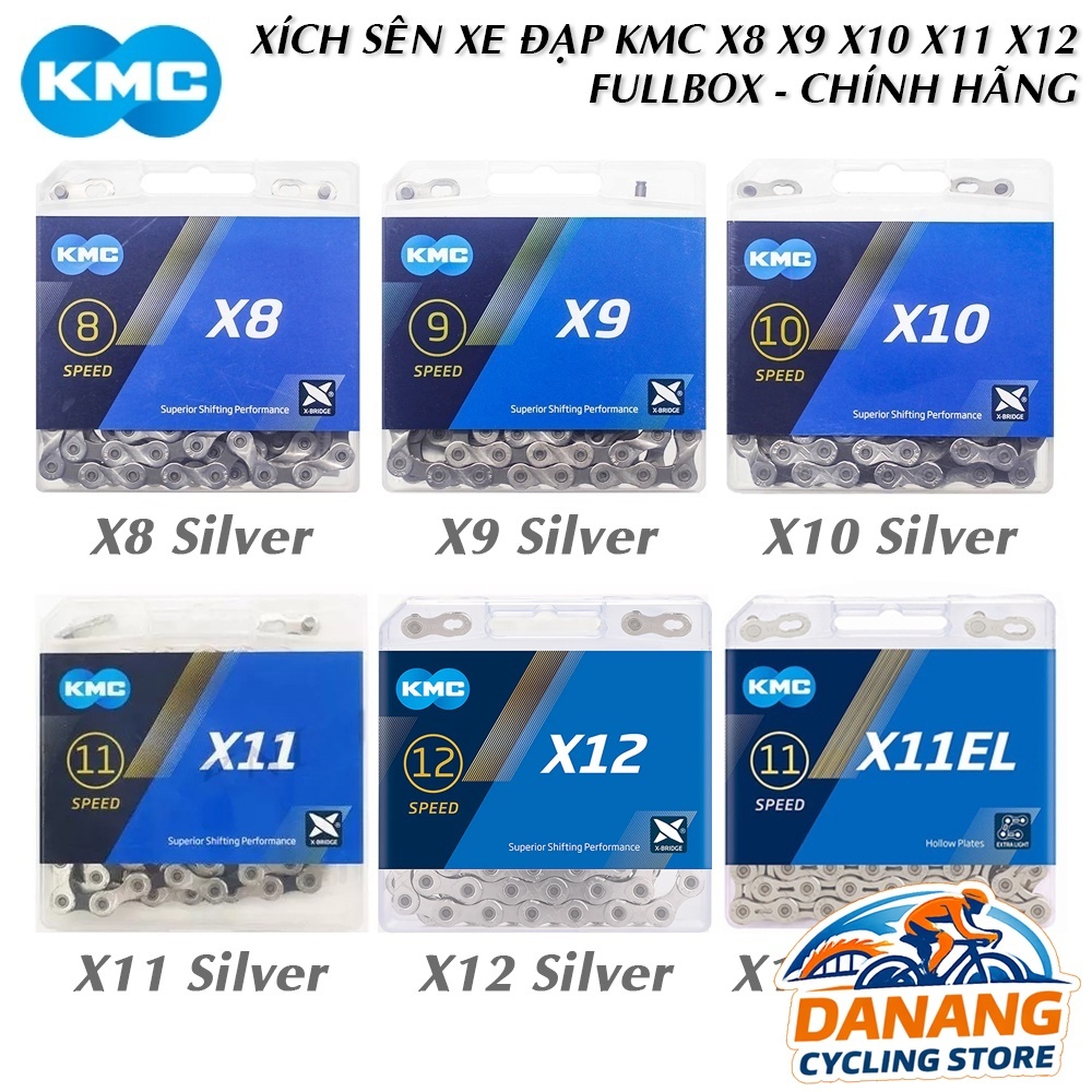 Xích Sên Xe Đạp KMC X8/X9/X10/X11/X12 – Fullbox Chính Hãng, 8/9/10/11/12 Tốc Độ