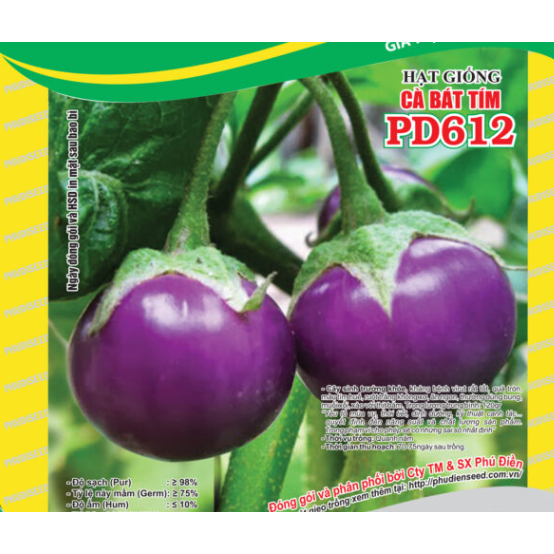 Hạt giống Cà tím tròn ( cà bát tím ) gói 2gr/gói, cà tím tròn, cà tím huế tròn