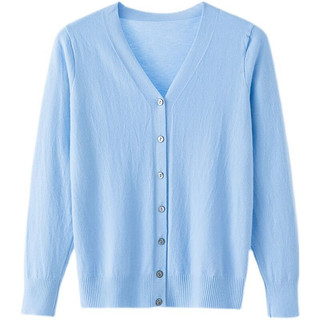 Áo khoác len cardigan nữ dệt kim tay dài cổ V kiểu 7 nút