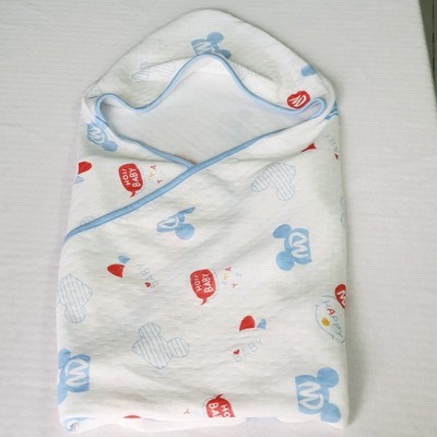Quấn ủ điều hòa cho bé Vietmat 3 lớp 75x75cm organic mềm mịn kháng khuẩn hút nước, khử mùi, có mũ