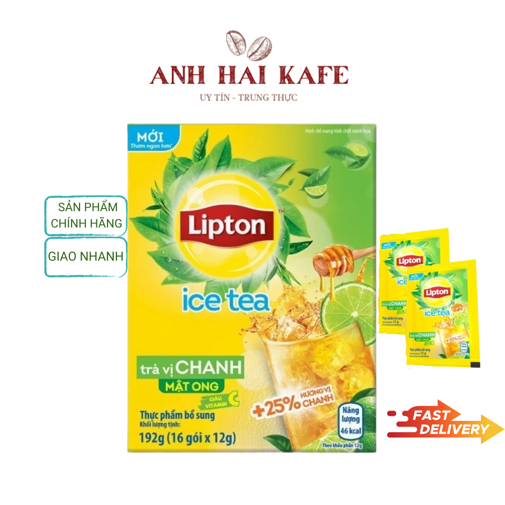 Trà hòa tan Lipton vị Chanh Mật Ong 192g (16 gói x 12g) giàu Vitamin C, Lipton Ice Tea