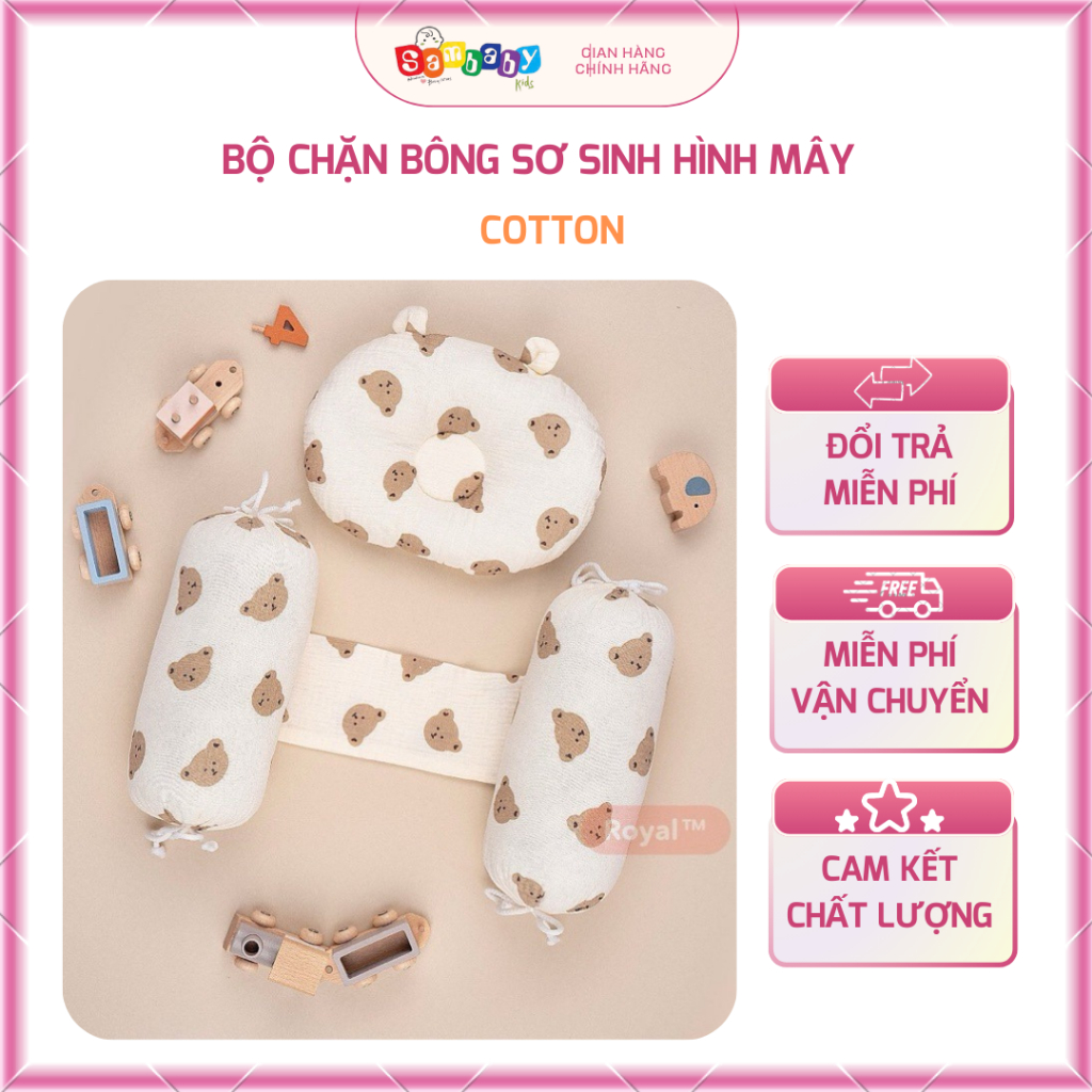 Bộ chặn bông sơ sinh hình mây