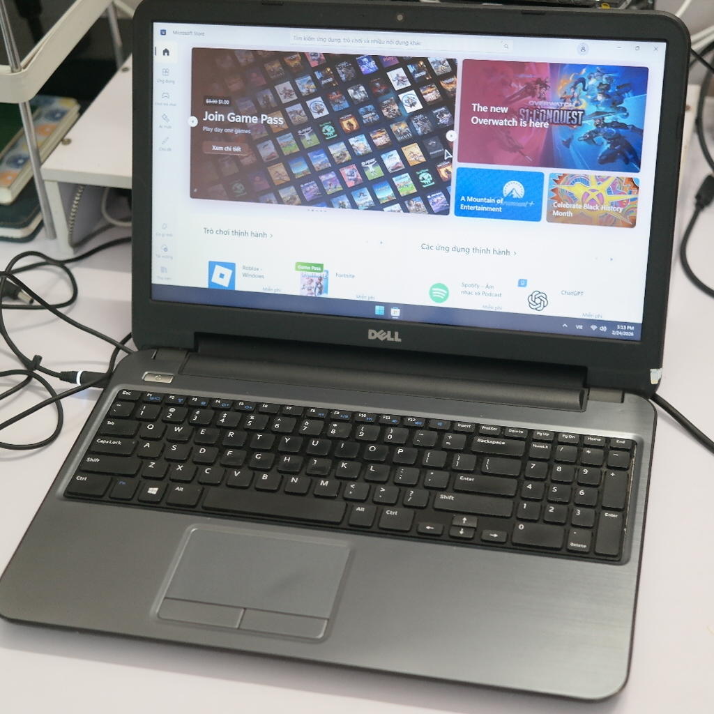 Laptop cũ 95% DELL Inspiron 5537, Core i7-4500U, Ram 8GB, SSD 128GB, DAC âm thanh, KHÔNG PIN