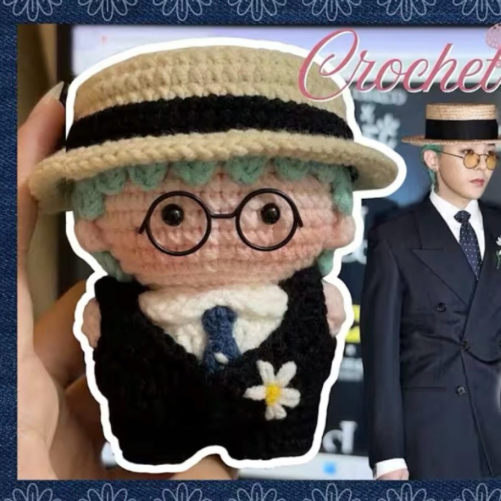 Gdragon doll crochet ~ Doll Gdragon 12cm bằng len handmade by Bauu_hzqc