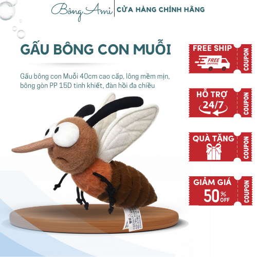 Gấu bông Con Muỗi ngộ nghĩnh đáng yêu, mềm mịn, Qùa tặng dễ thương