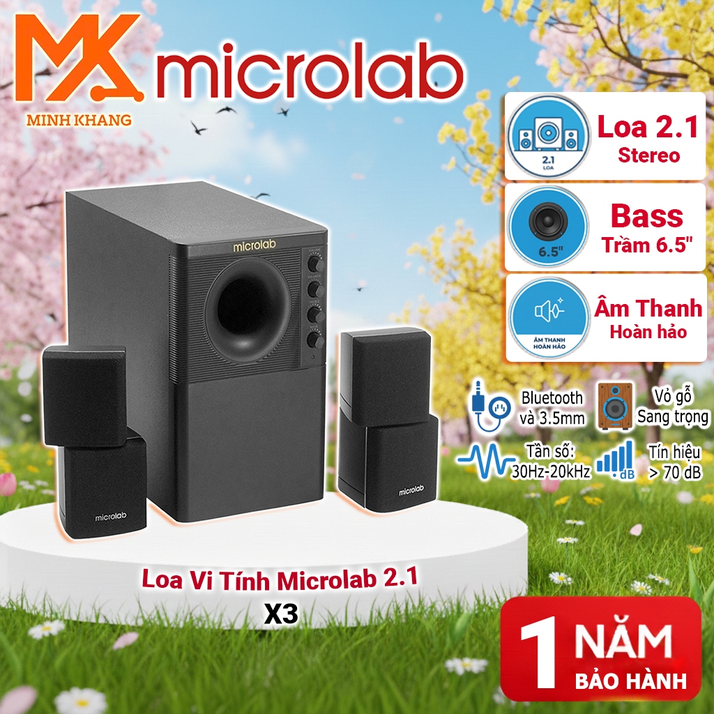 [Chính Hãng Microlab] Loa Vi Tính Microlab X3 2.1 – Công Suất Lớn, Âm Bass Mạnh, Giải Trí Đa Năng