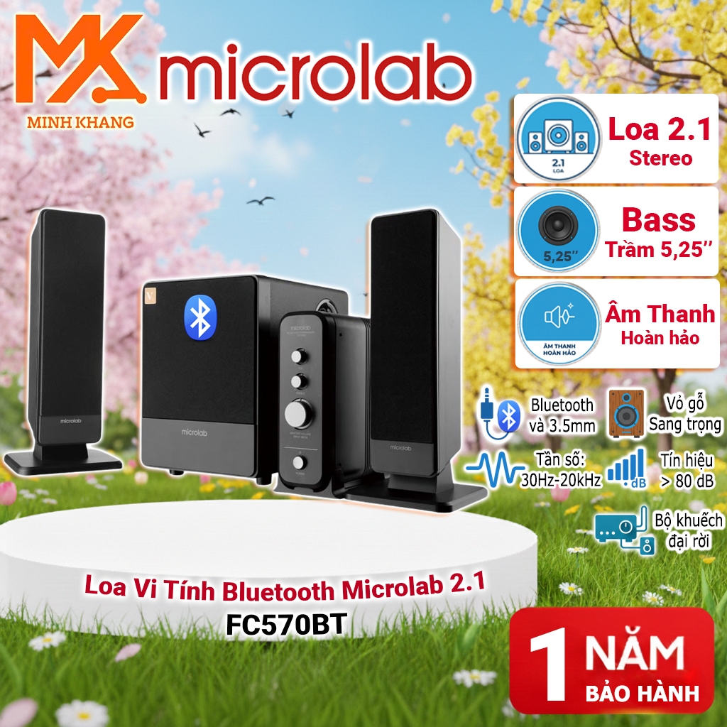 Loa Microlab FC570BT Bluetooth 2.1 – Âm Bass Mạnh, Công Suất Lớn, Kết Nối Không Dây