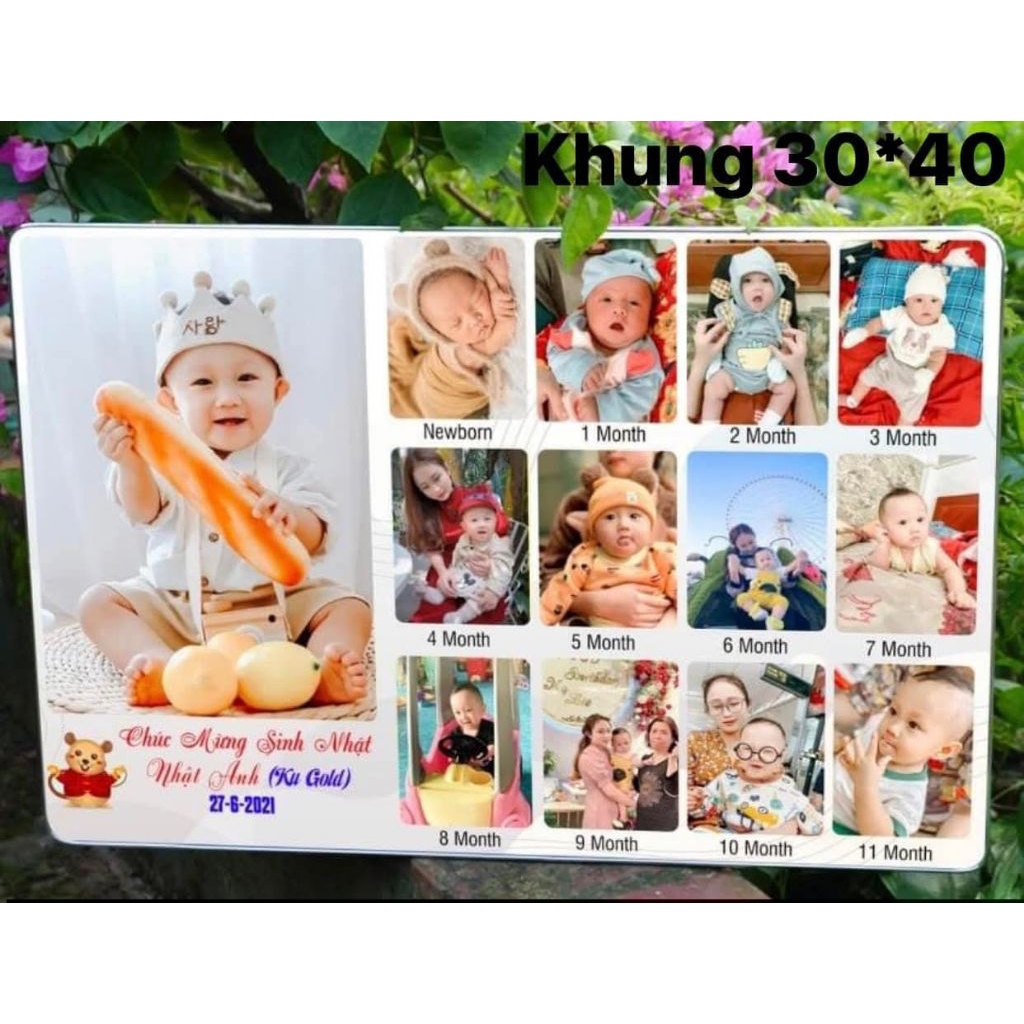 ẢNH GHÉP SINH NHẬT-THÔI NÔI CHO BÉ-IN ẢNH THEO YÊU CẦU-KHUNG ẢNH TRÁNG GƯƠNG MÊKA CAO CẤP