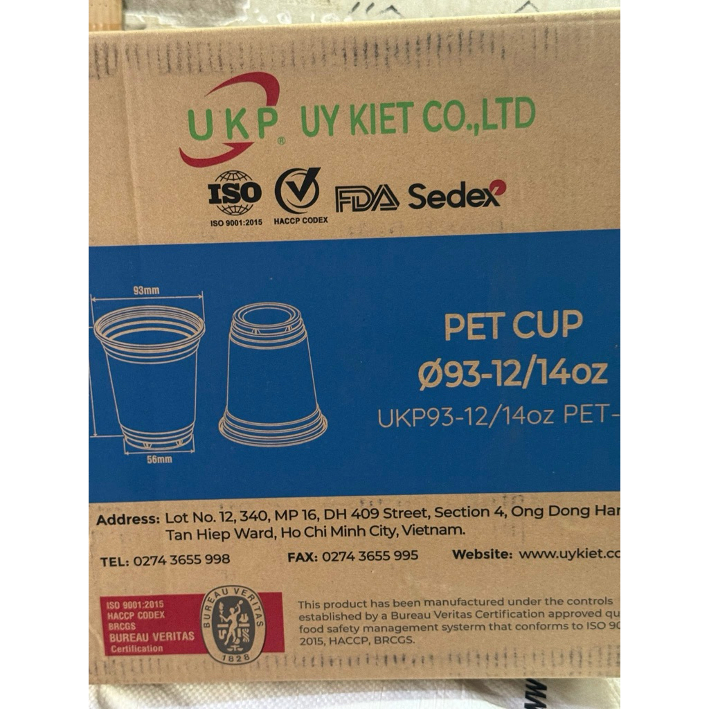 SỈ THÙNG LY PET 360ml mỏng thị trường - UKP