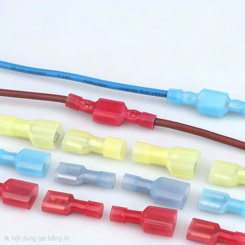 (50 cái) Đầu cos ghim dẹp, cos ghim capa bọc nhựa