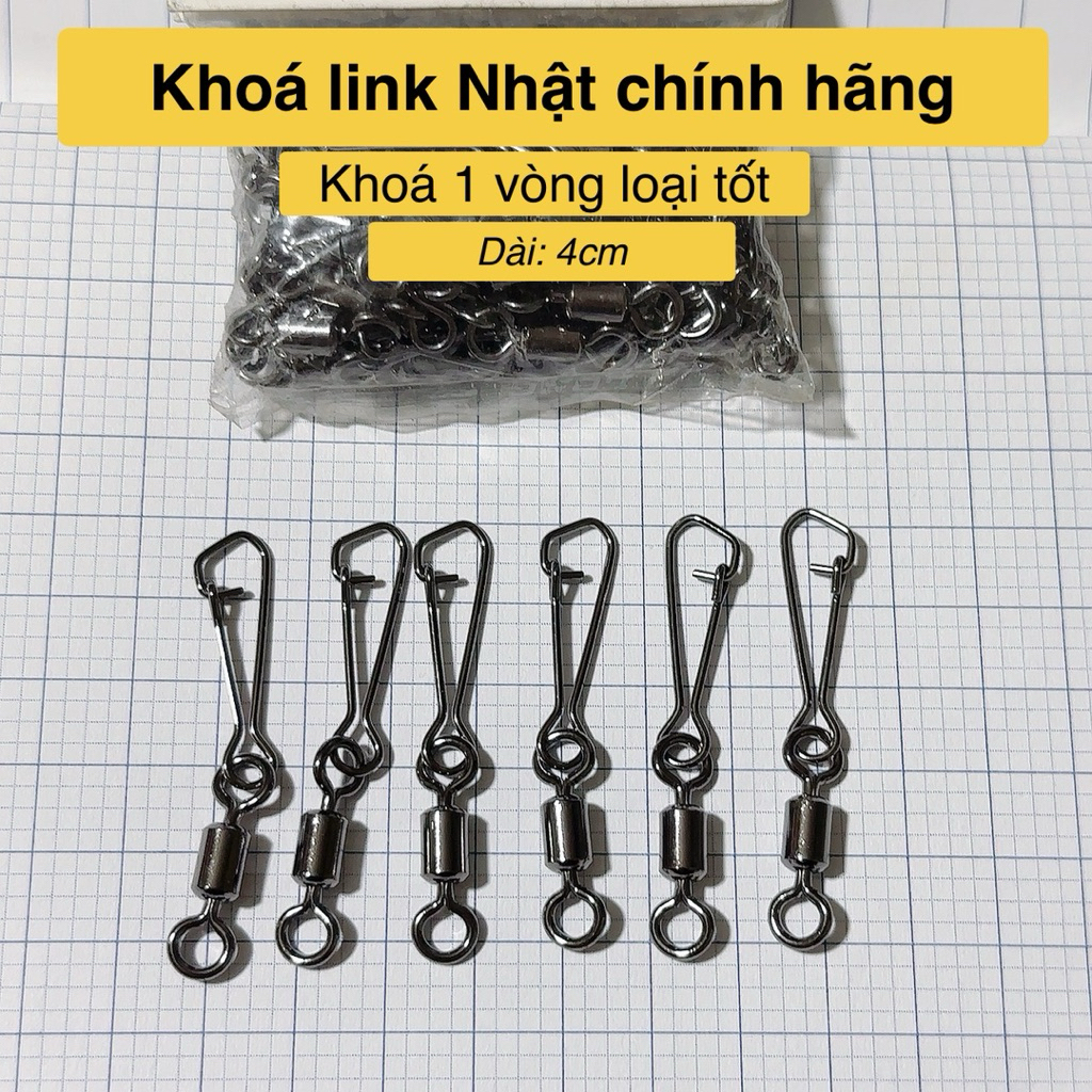 Khoá link Nhật Swivels chính hãng, Khoá link 1 vòng câu cá loại tốt