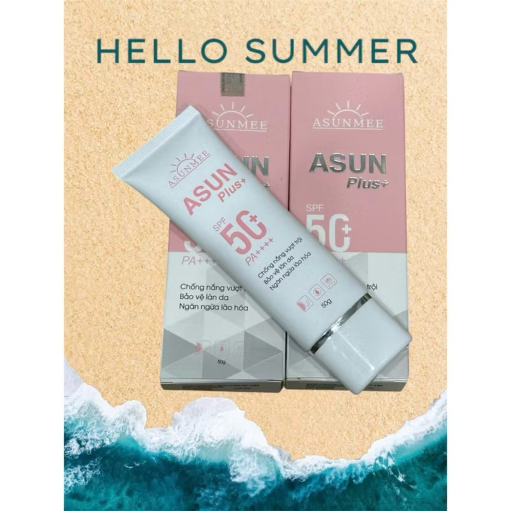 {Asunmee Kem Chống Nắng SPF 50+ PA++++ Asun Plus 50g Nâng Tone Dạng Sữa Phù Hợp Mọi Loại Da Bảo Vệ D
