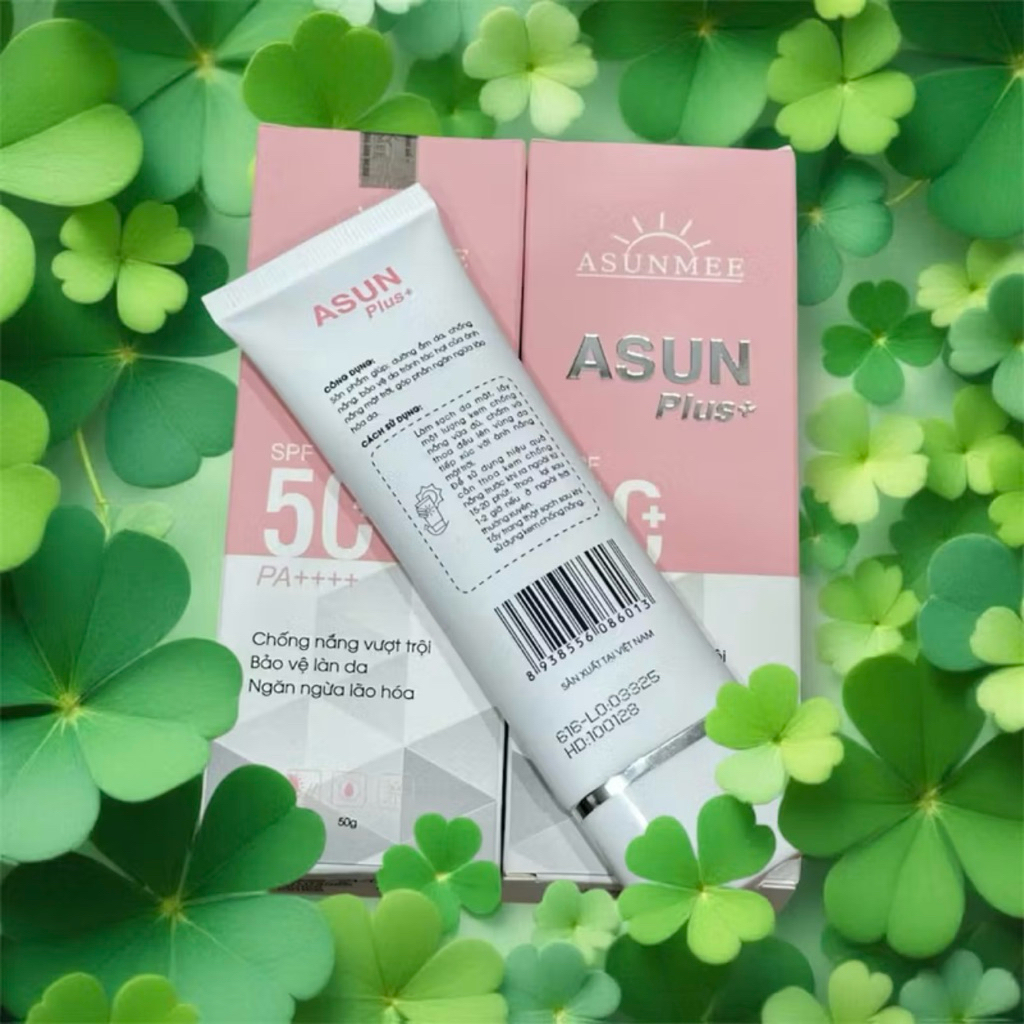 Asunmee Kem Chống Nắng SPF 50+ PA++++ Asun Plus 50g Nâng Tone Dạng Sữa Phù Hợp Mọi Loại Da Bảo Vệ Da