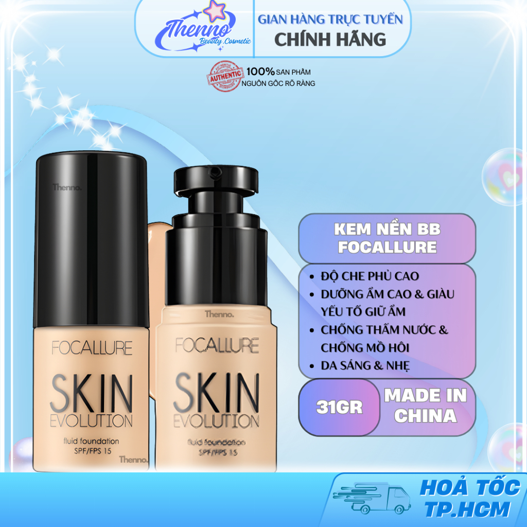 Kem Nền BB Cream Che Phủ Khuyết Điểm Chống Thấm Nước Focallure Fluid Foudation FA 30 31g