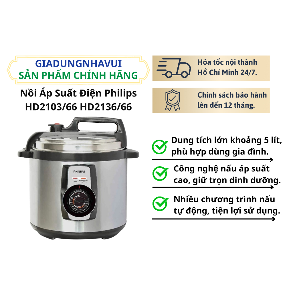 Nồi Áp Suất Điện Philips HD2103/66 HD2136/66