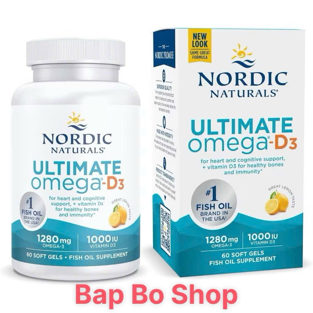 [Bapbo.shop] Viên uống Nordic Naturals Ultimate Omega-D3 1280mg – 1000IU Vitamin D3