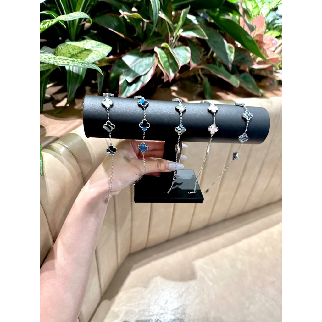 [August Accessories ] Lắc tay cỏ 4 lá bản 8mm mix màu cao cấp by AG