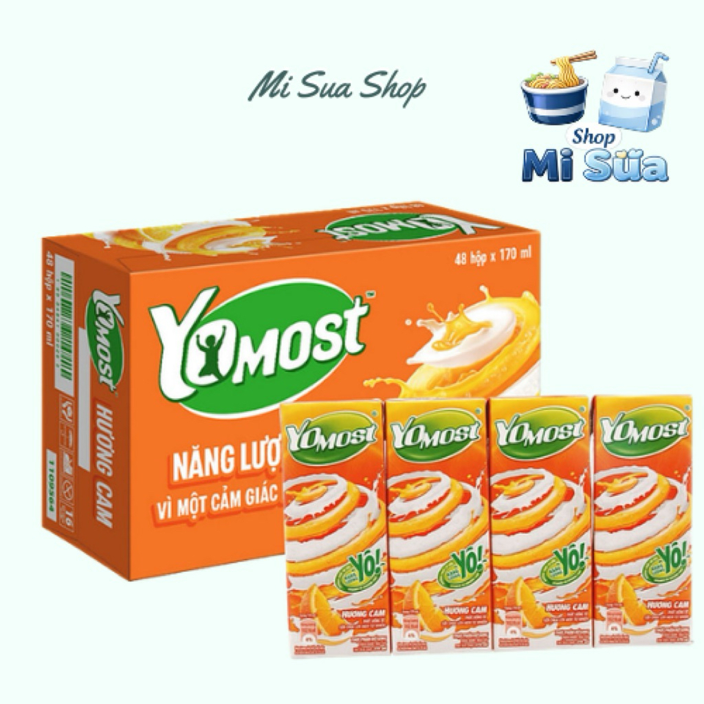 Thùng 48 hộp sữa chua uống Yomost 170ml hương trái cây tươi mát