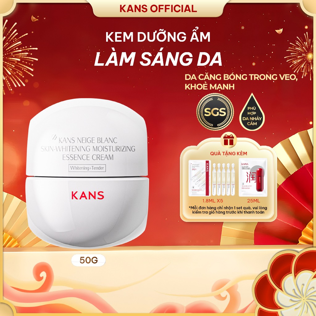 Kem Dưỡng Trắng Da Kans Neige Blanc Skin-whitening Moisturizing Essence Cream 50g Mờ Thâm, Sáng Da