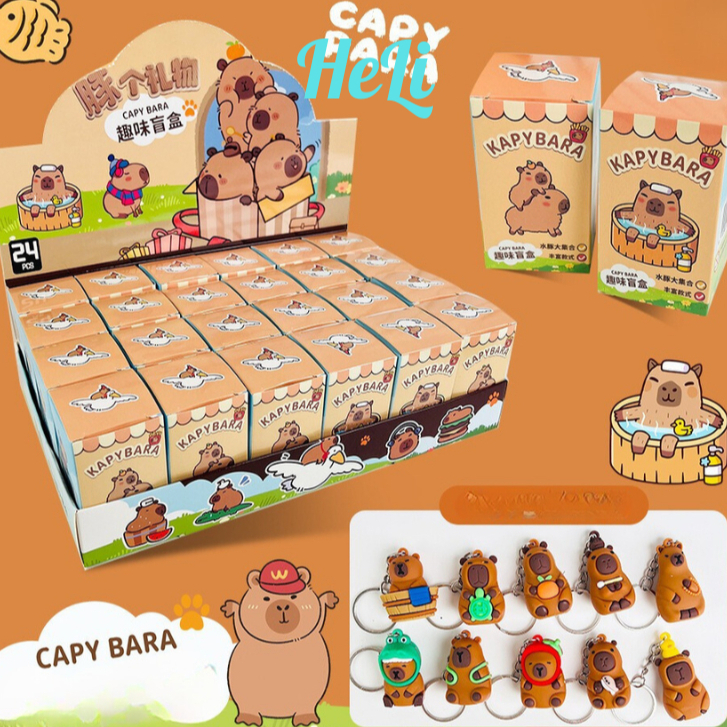 HC0401 COMBO 5 HỘP BLIND BOX CAPYBARA MÓC KHÓA, GIAO NGẪU NHIÊN