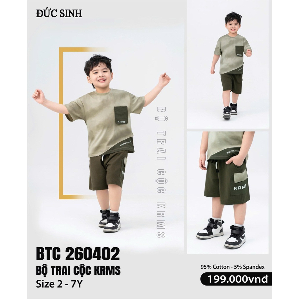 Bộ cộc tay Đức Sinh - Dokma bé trai DMB394 (3-7y) DB2088, DB2746, 260420