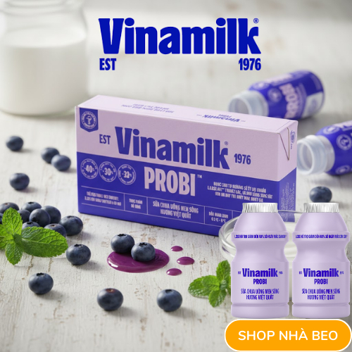 [Hỏa Tốc] Thùng Sữa chua uống Probi Việt Quất chai x 130ml - 24 chai