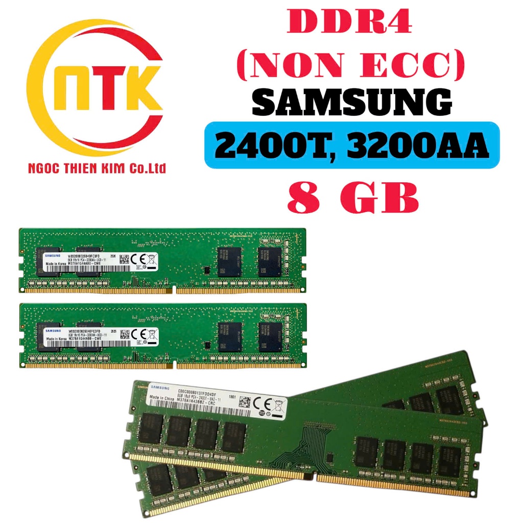 RAM SAMSUNG DDR4 (NON ECC) 8G BUS 2400T, 3200AA - BẢO HÀNH 01 THÁNG