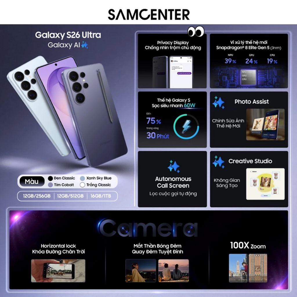 Samsung Galaxy S26 Ultra 12GB/256GB Chính Hãng | BigBuy360 - bigbuy360.vn