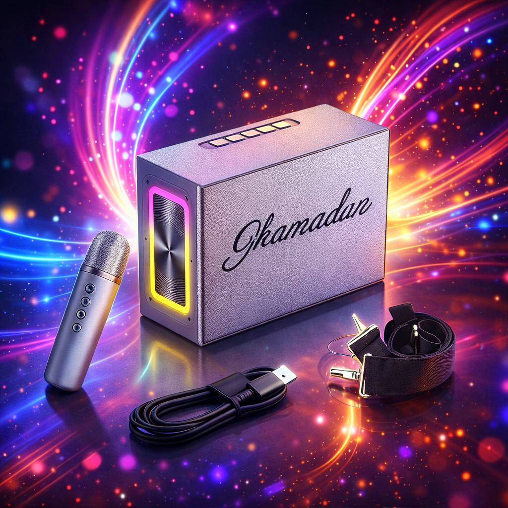 Loa bluetooth T36 loa hát karaoke không dây kèm 1 mic với âm thanh chất lượng cùng đèn led tuyệt đẹp