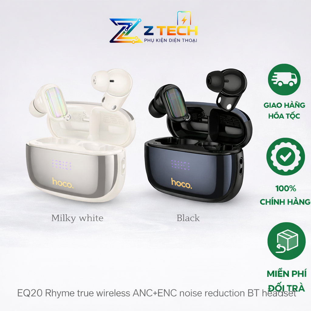 HOCO EQ20 Original True Wireless ANC + ENC Giảm tiếng ồn Tai nghe không dây Bluetooth 5.4