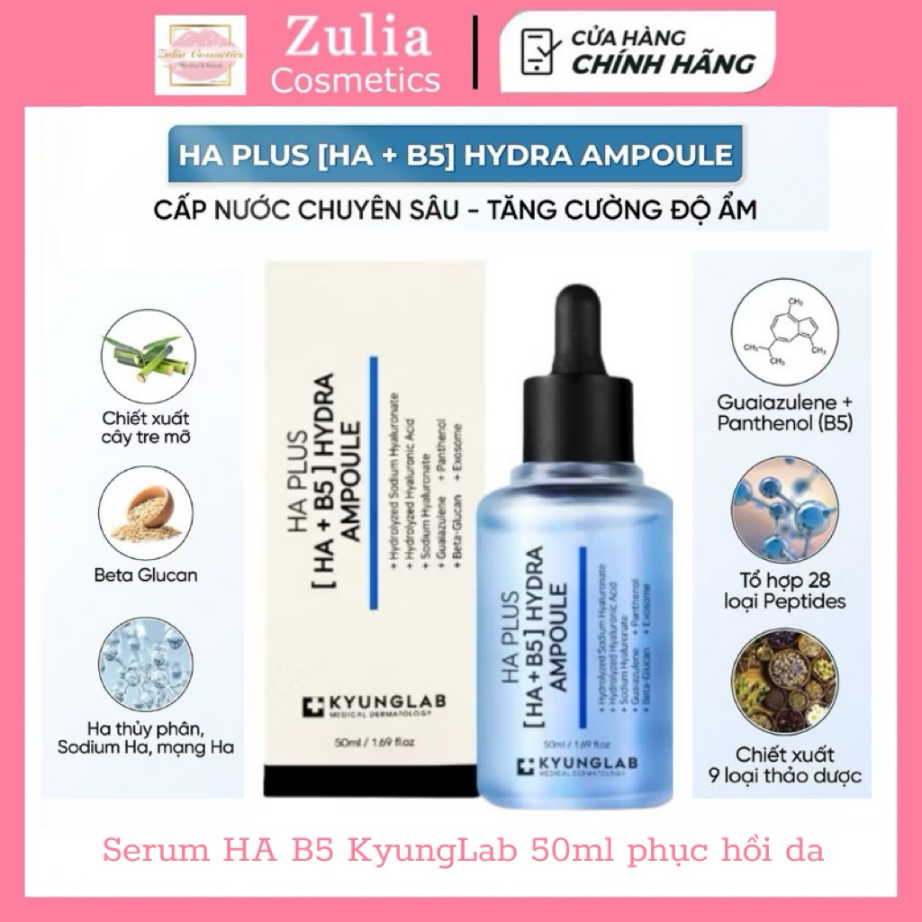 [KYUNGLAB] Serum HA B5 KyungLab 50ml - 100ml ,serum phục hồi da, cấp ẩm, căng bóng, trắng da