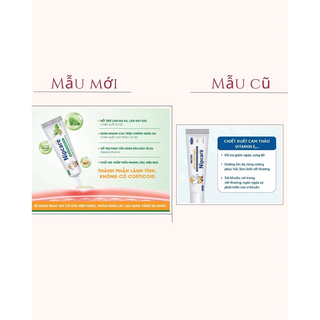 Gel bôi giảm viêm ngứa Nipcare ( tuýp 15g)
